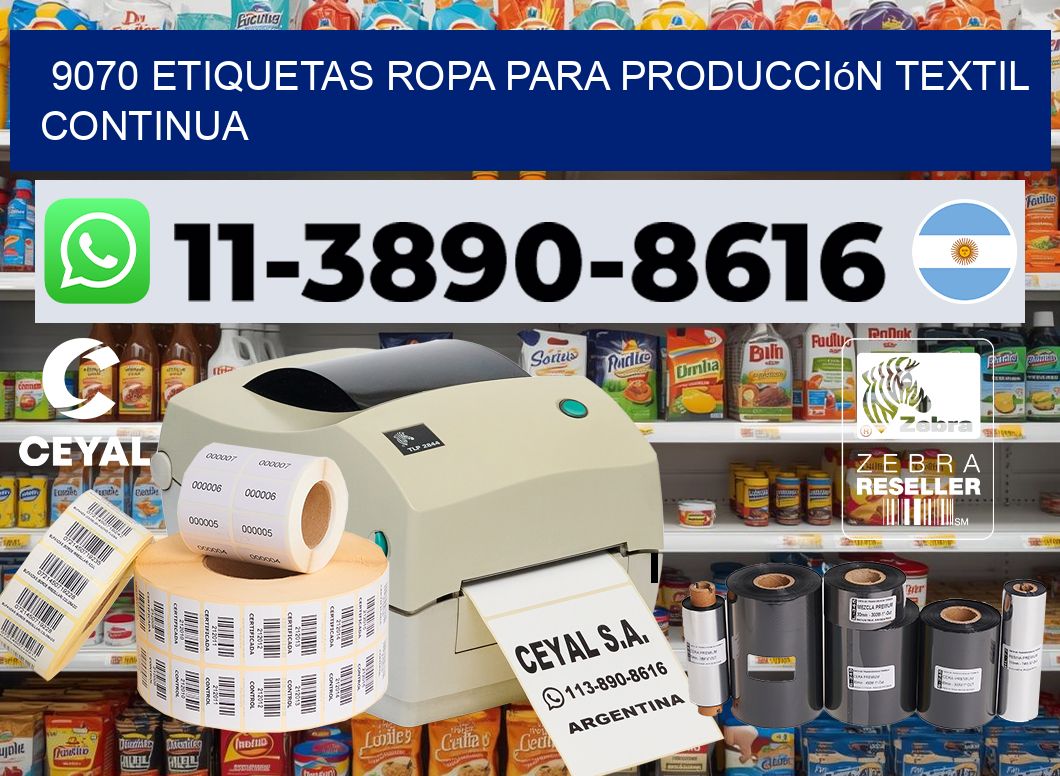 9070 Etiquetas ropa para producción textil continua