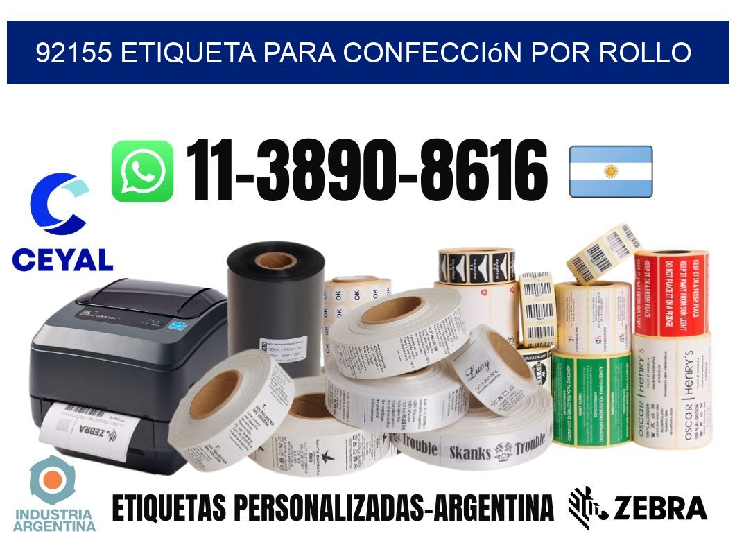 92155 etiqueta para confección por rollo