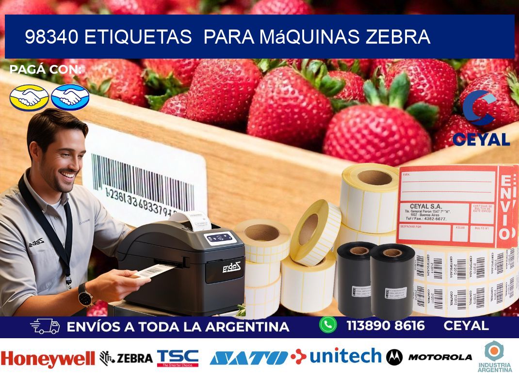 98340 etiquetas  para máquinas Zebra