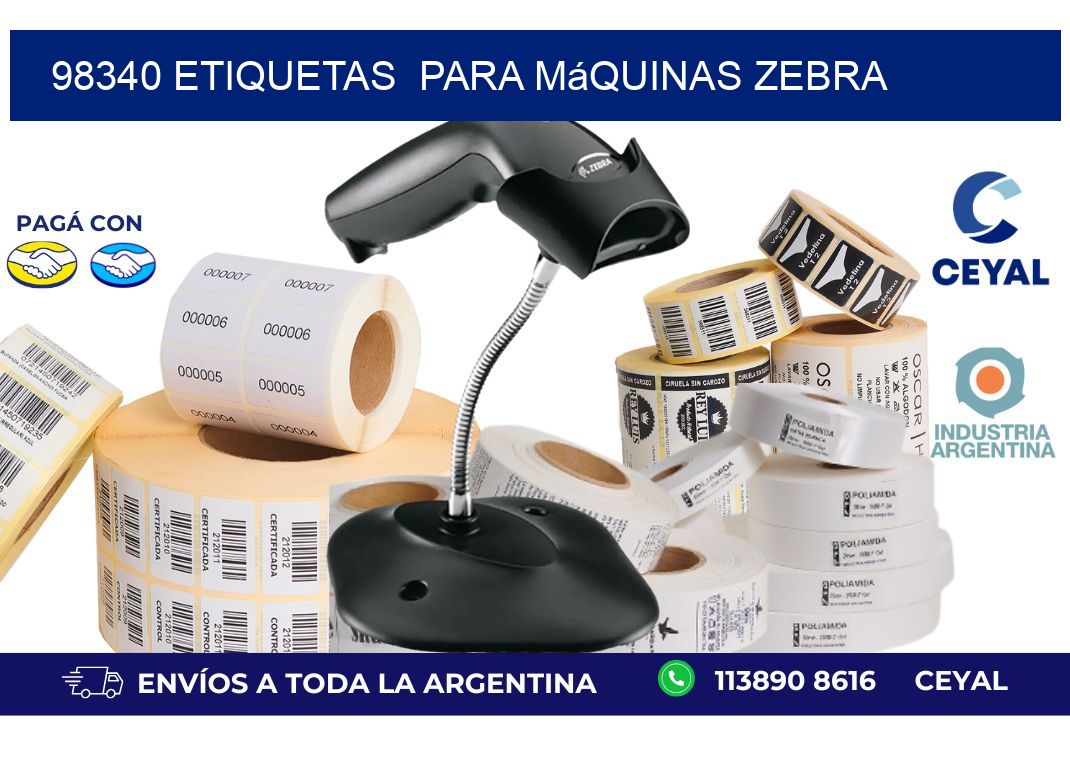 98340 etiquetas  para máquinas Zebra