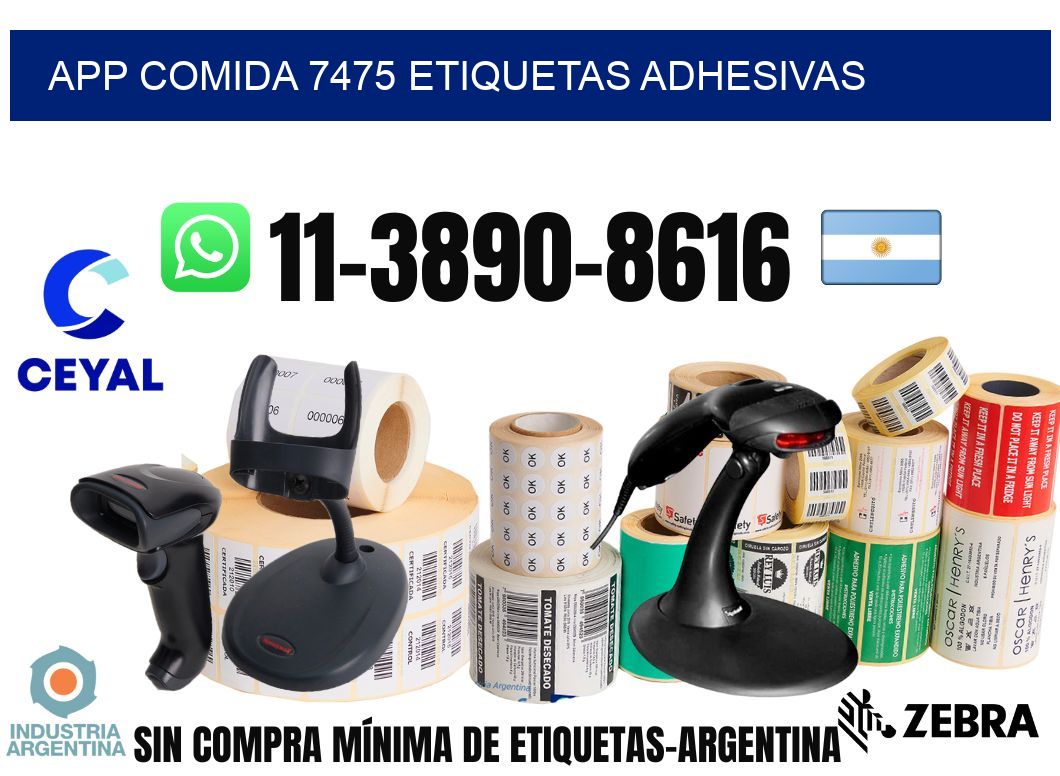 App comida 7475 etiquetas adhesivas