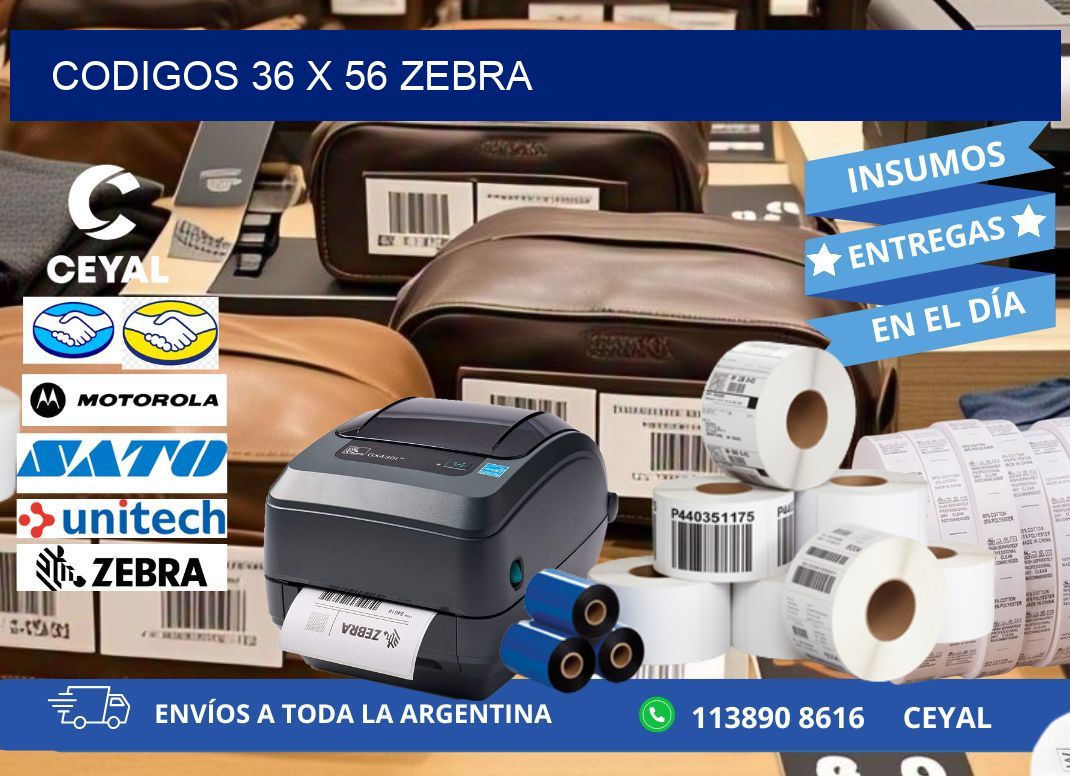 codigos 36 x 56 zebra