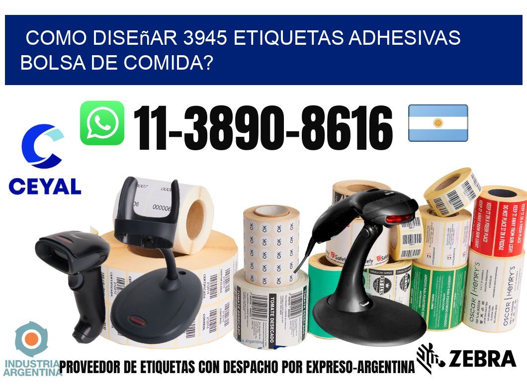 como diseñar 3945 etiquetas adhesivas bolsa de comida?