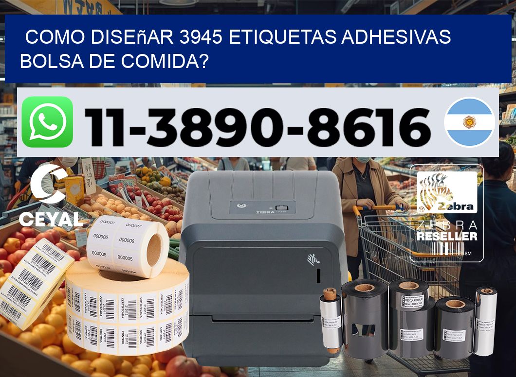 como diseñar 3945 etiquetas adhesivas bolsa de comida?