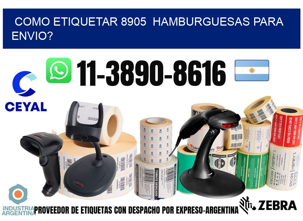 como etiquetar 8905 hamburguesas para envio?