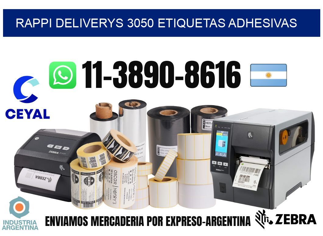 rappi deliverys 3050 etiquetas adhesivas