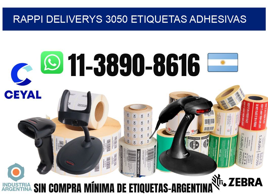 rappi deliverys 3050 etiquetas adhesivas