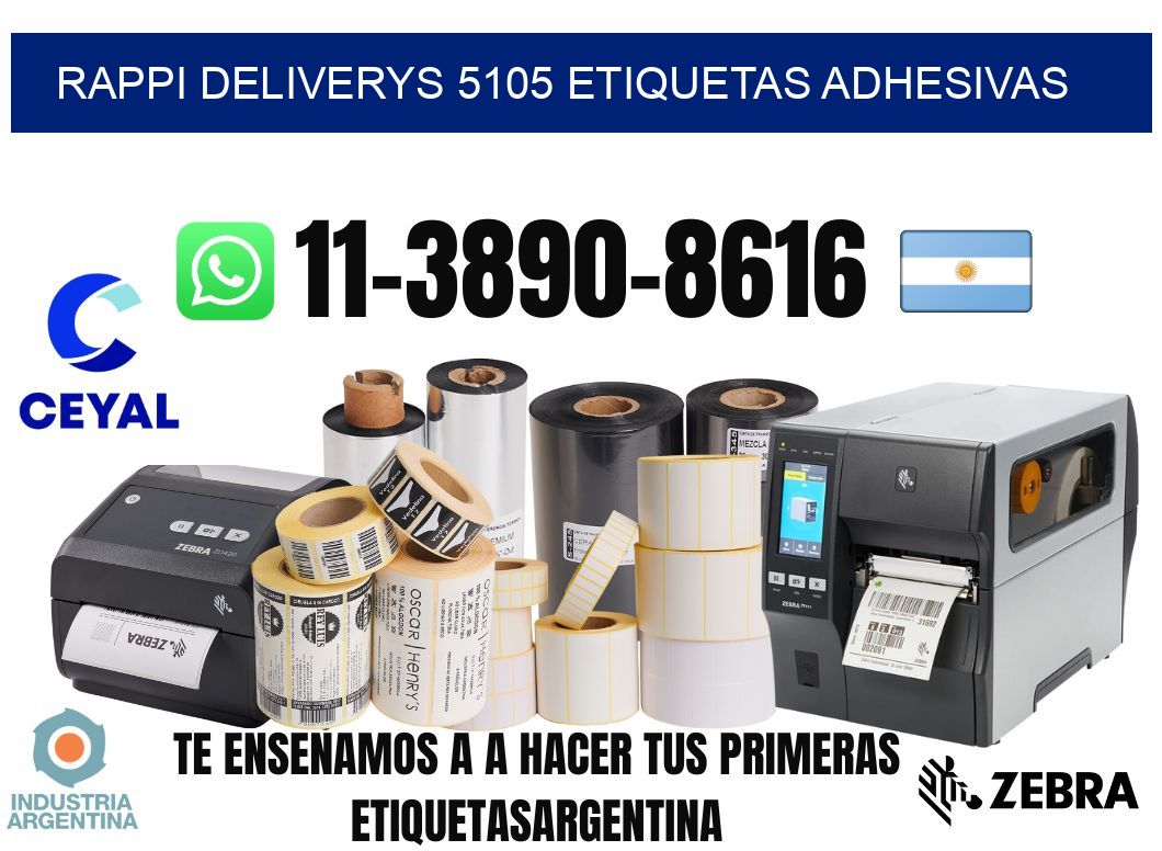 rappi deliverys 5105 etiquetas adhesivas