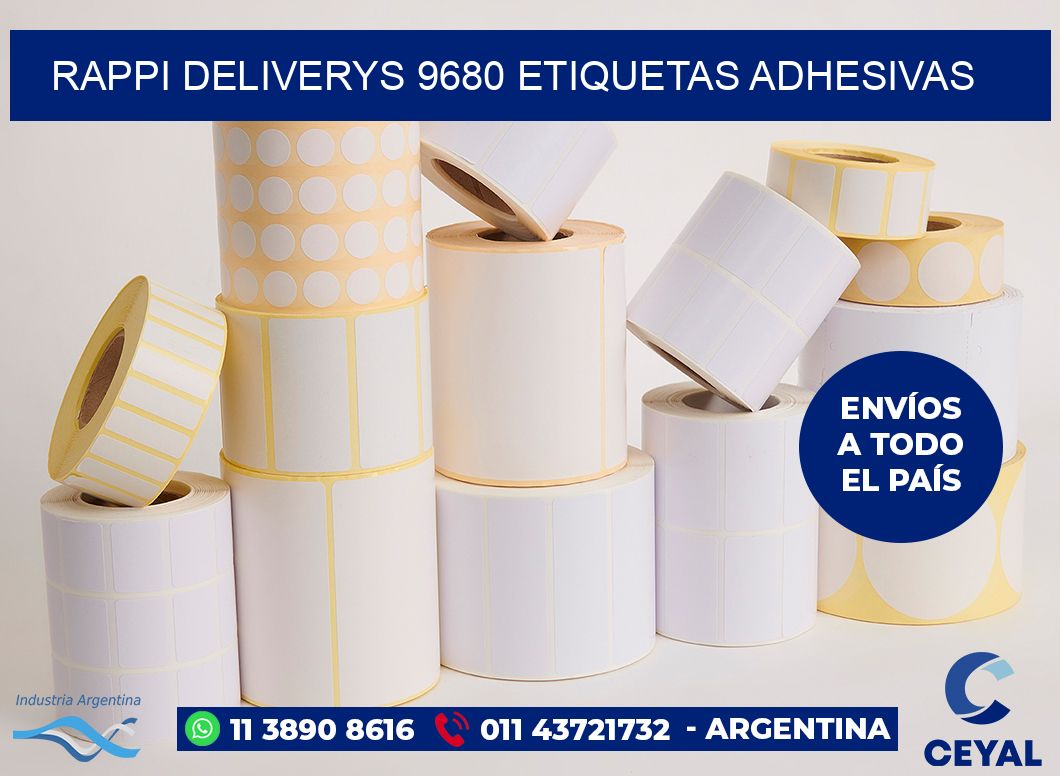 rappi deliverys 9680 etiquetas adhesivas