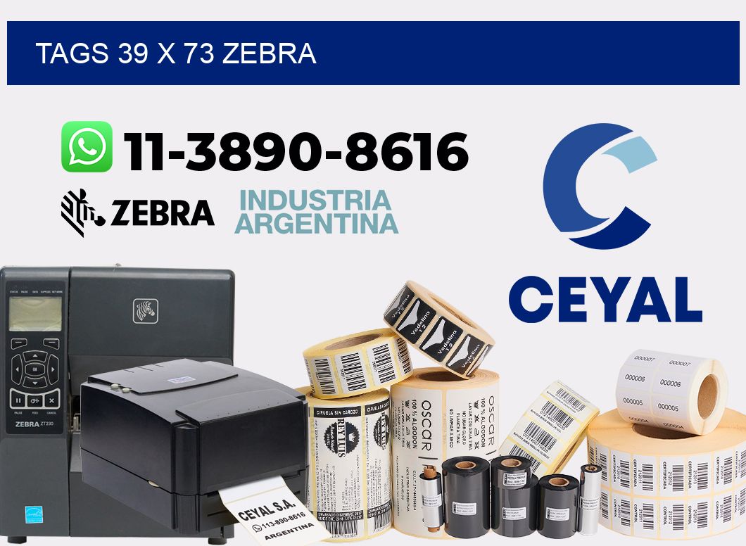 tags 39 x 73 zebra
