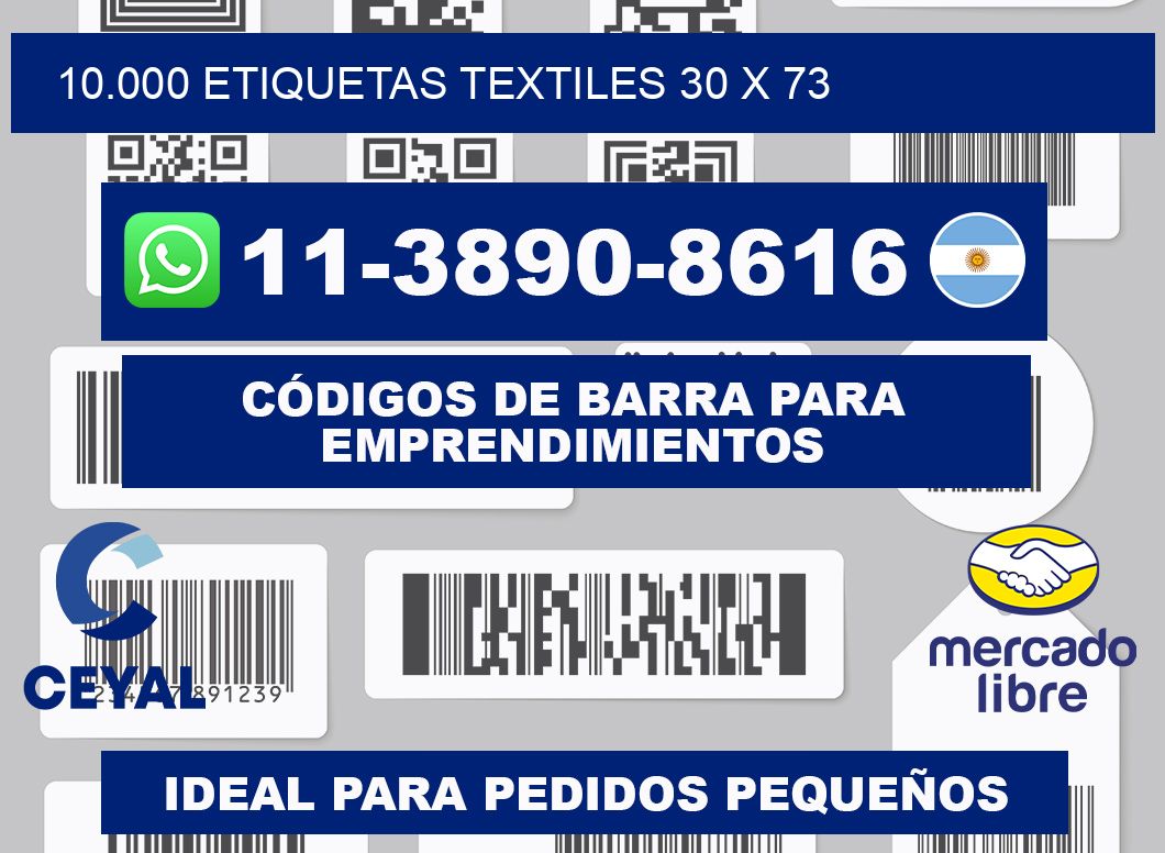 10.000 ETIQUETAS TEXTILES 30 x 73