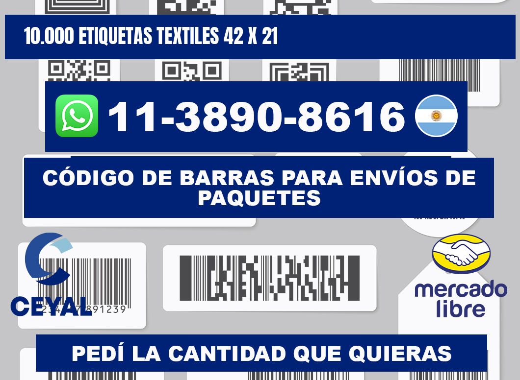 10.000 ETIQUETAS TEXTILES 42 x 21
