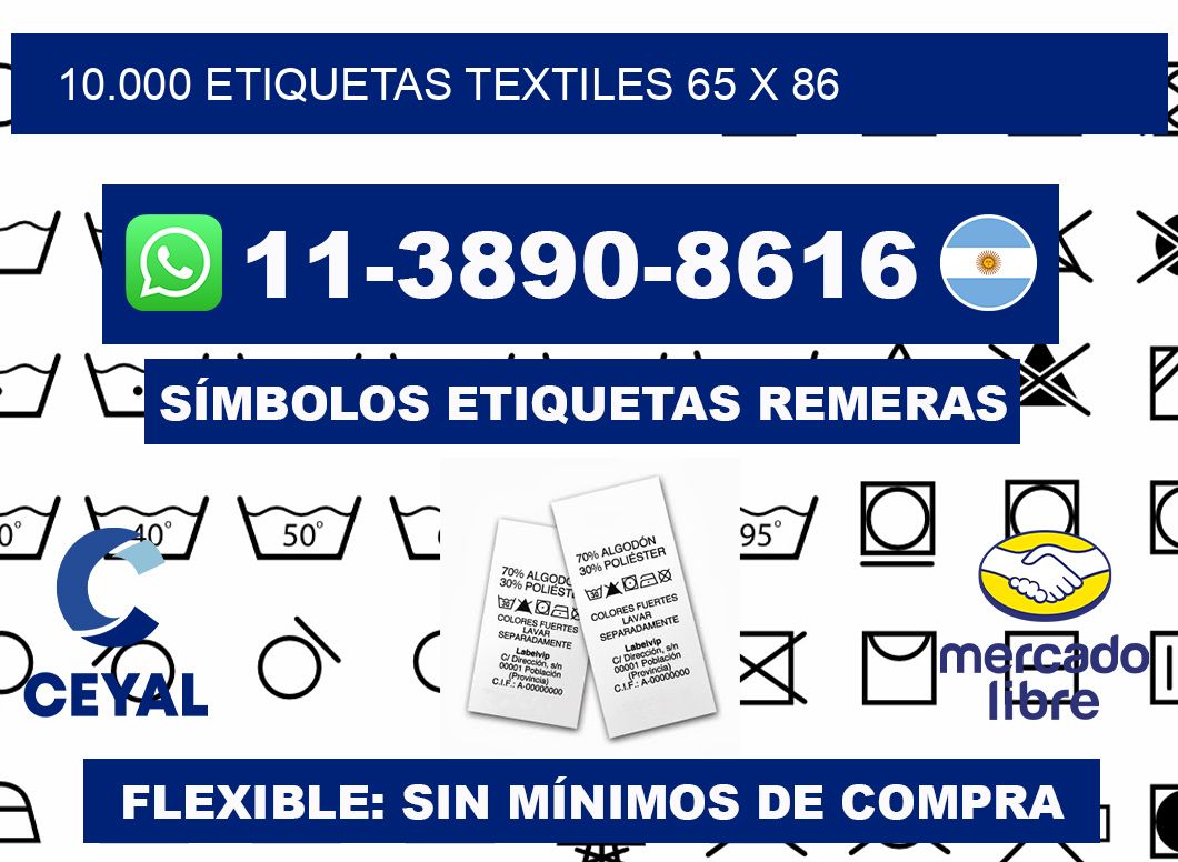 10.000 ETIQUETAS TEXTILES 65 x 86