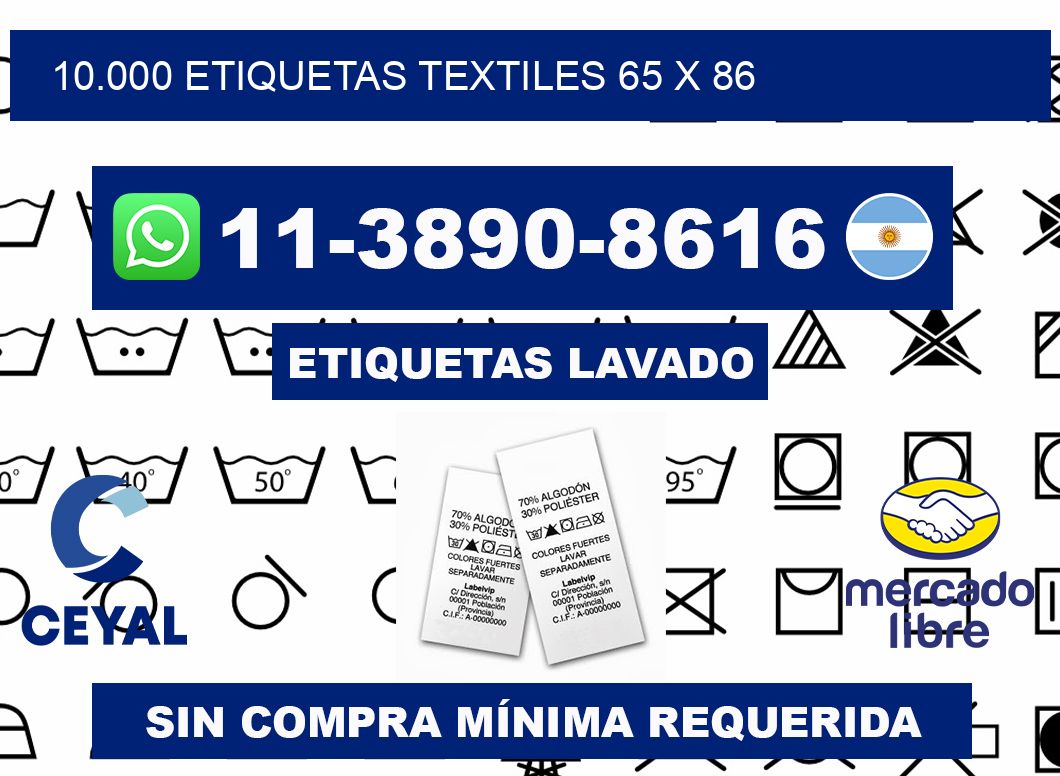 10.000 ETIQUETAS TEXTILES 65 x 86