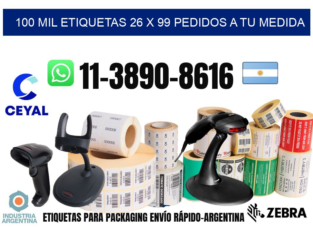 100 mil etiquetas 26 x 99 Pedidos a tu medida