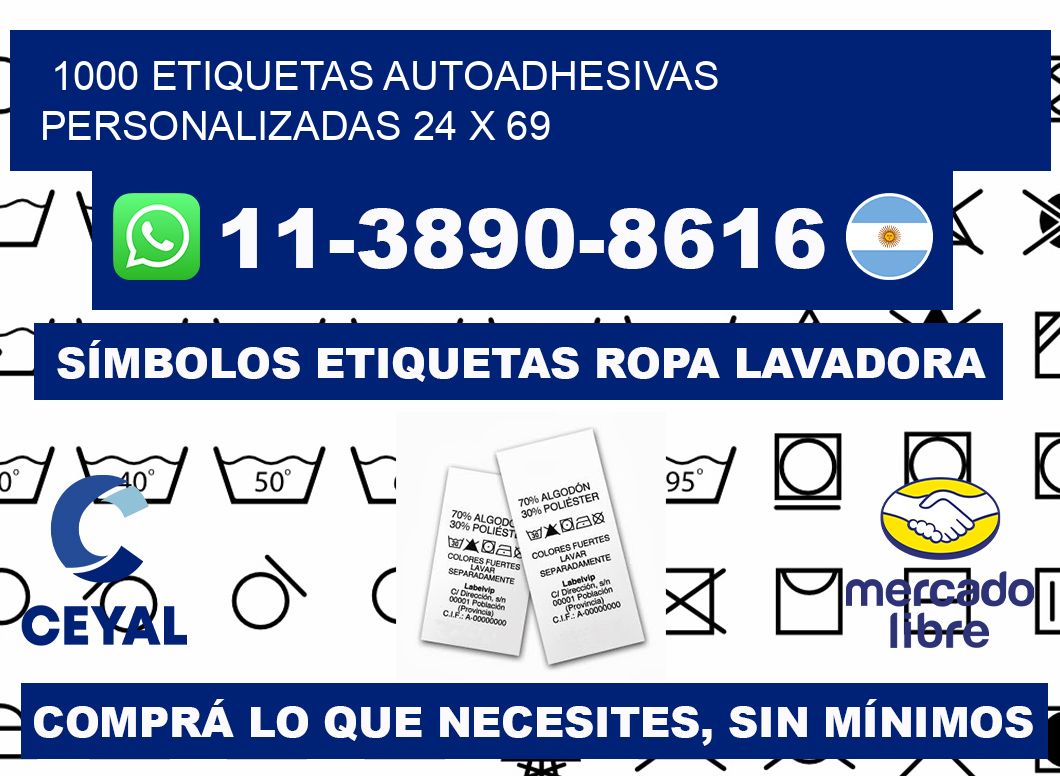 1000 Etiquetas autoadhesivas personalizadas 24 x 69
