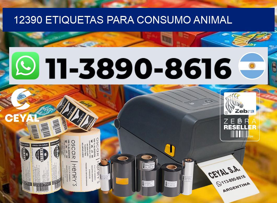 12390 Etiquetas para consumo animal