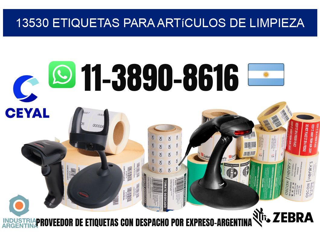 13530 Etiquetas para artículos de limpieza