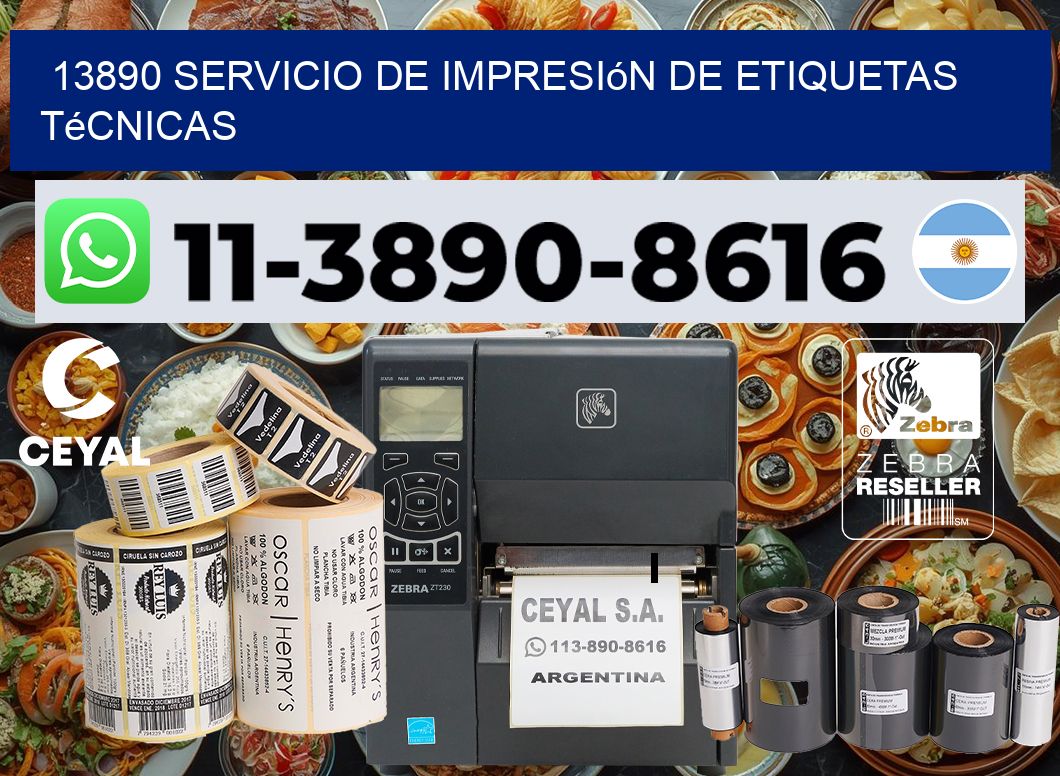 13890 Servicio de impresión de etiquetas técnicas
