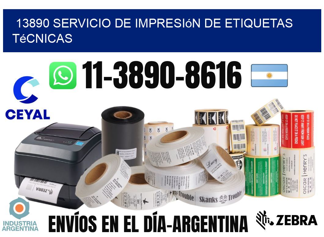 13890 Servicio de impresión de etiquetas técnicas