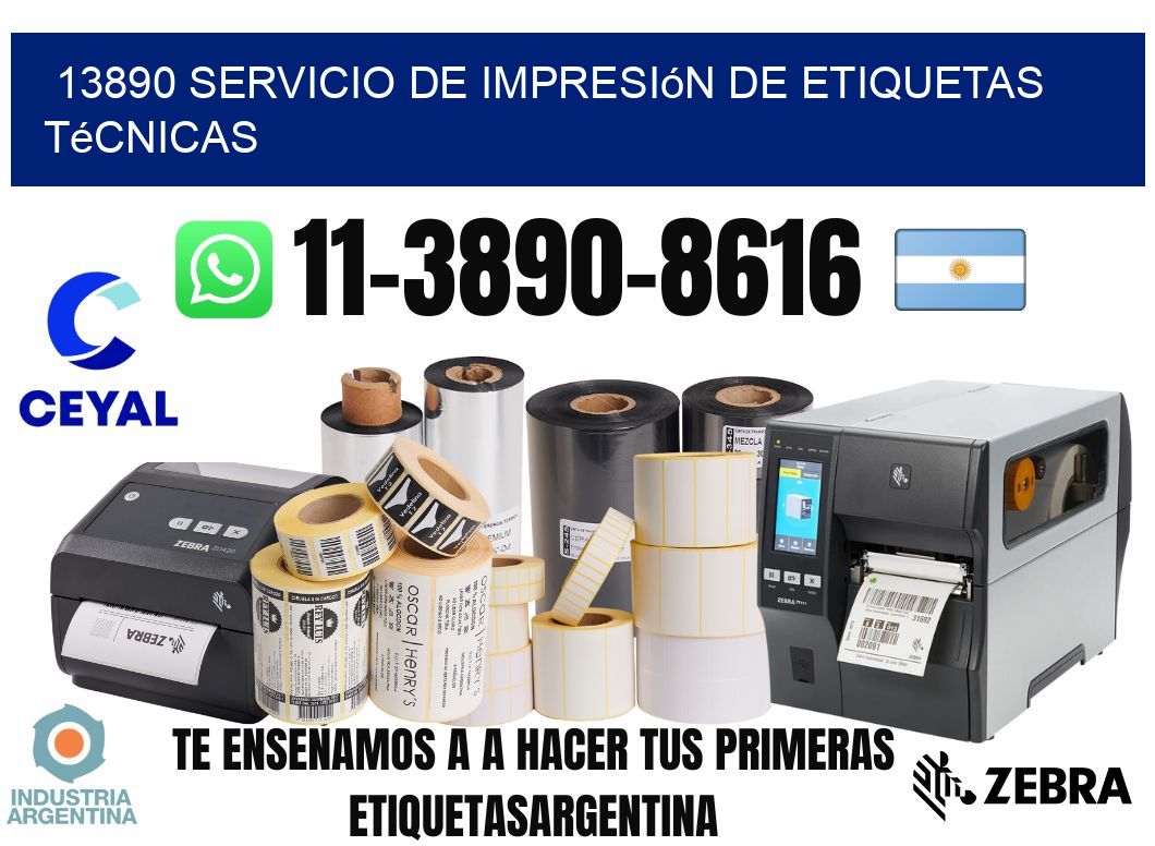 13890 Servicio de impresión de etiquetas técnicas