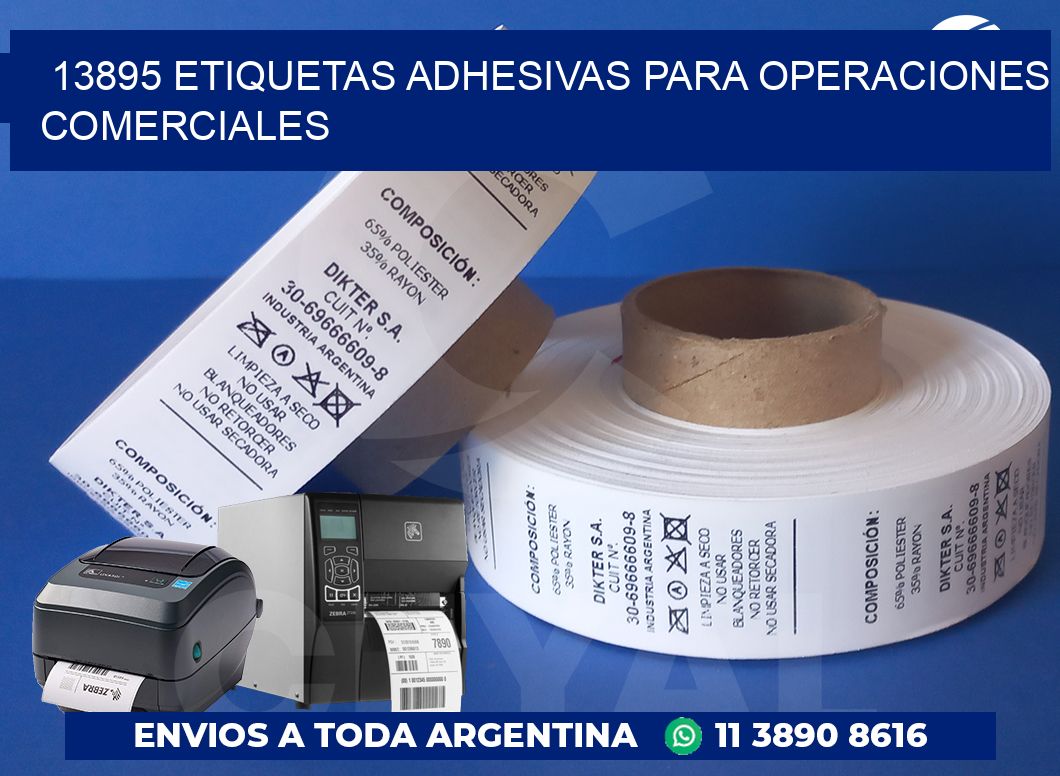 13895 Etiquetas adhesivas para operaciones comerciales