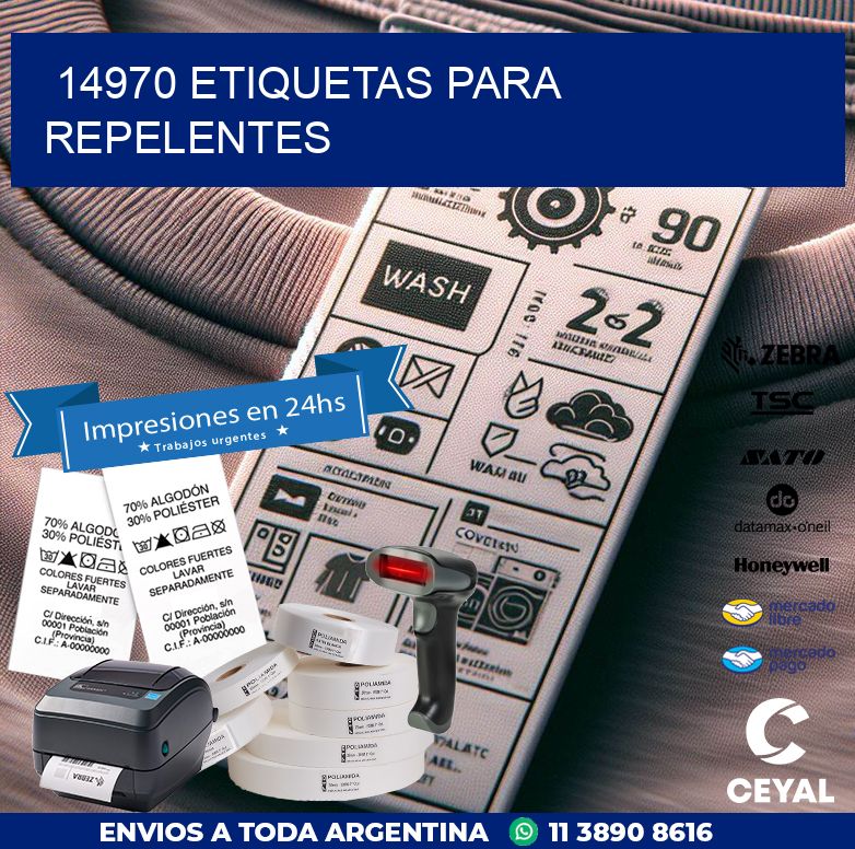 14970 Etiquetas para repelentes