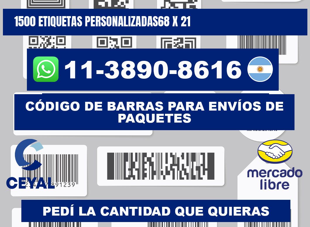 1500 ETIQUETAS PERSONALIZADAS68 x 21