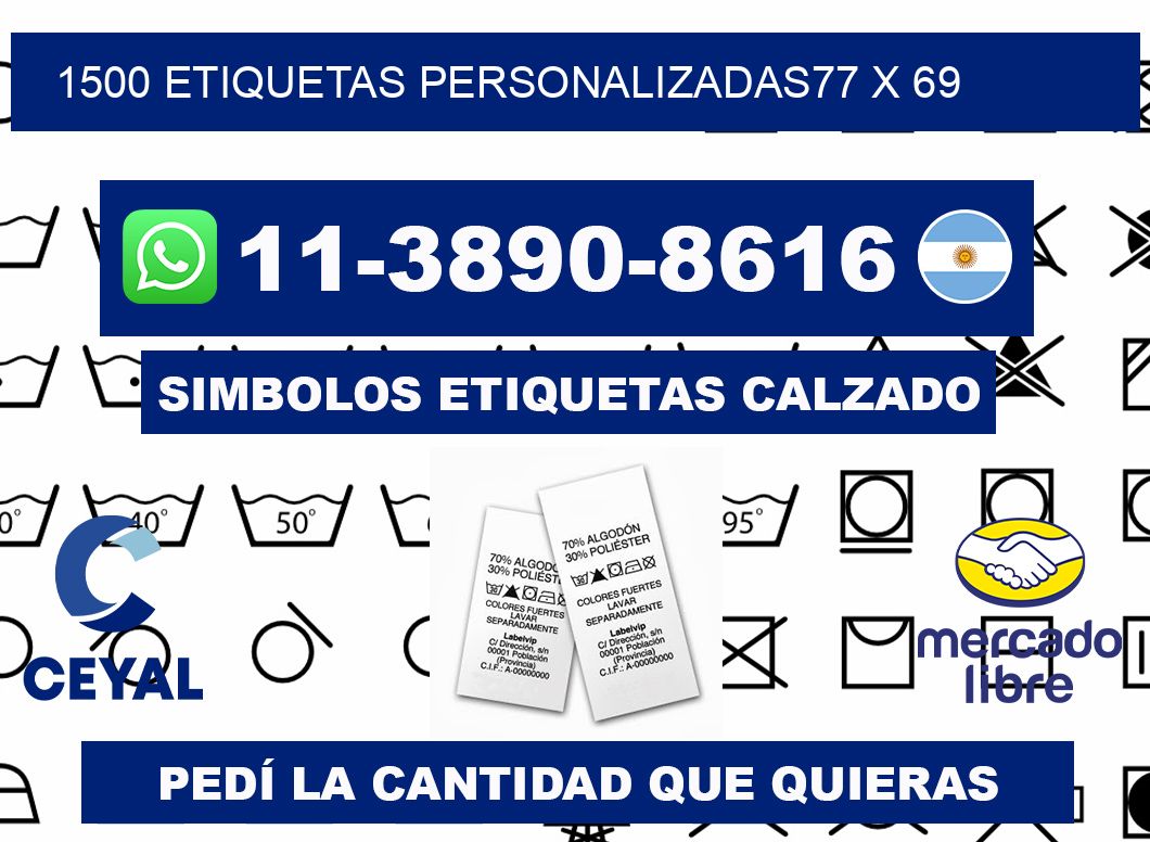 1500 ETIQUETAS PERSONALIZADAS77 x 69