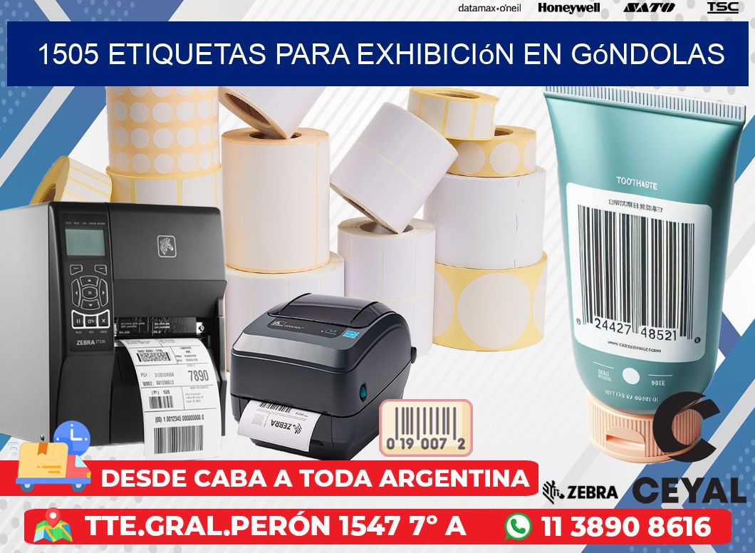 1505 Etiquetas para exhibición en góndolas