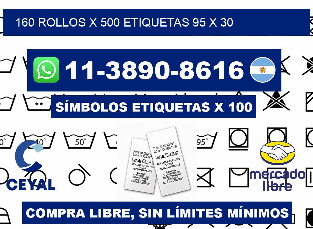 160 rollos x 500 etiquetas 95 x 30