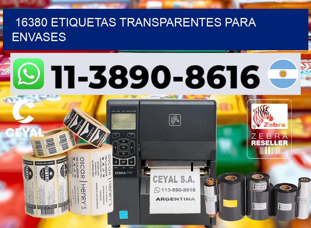 16380 Etiquetas transparentes para envases