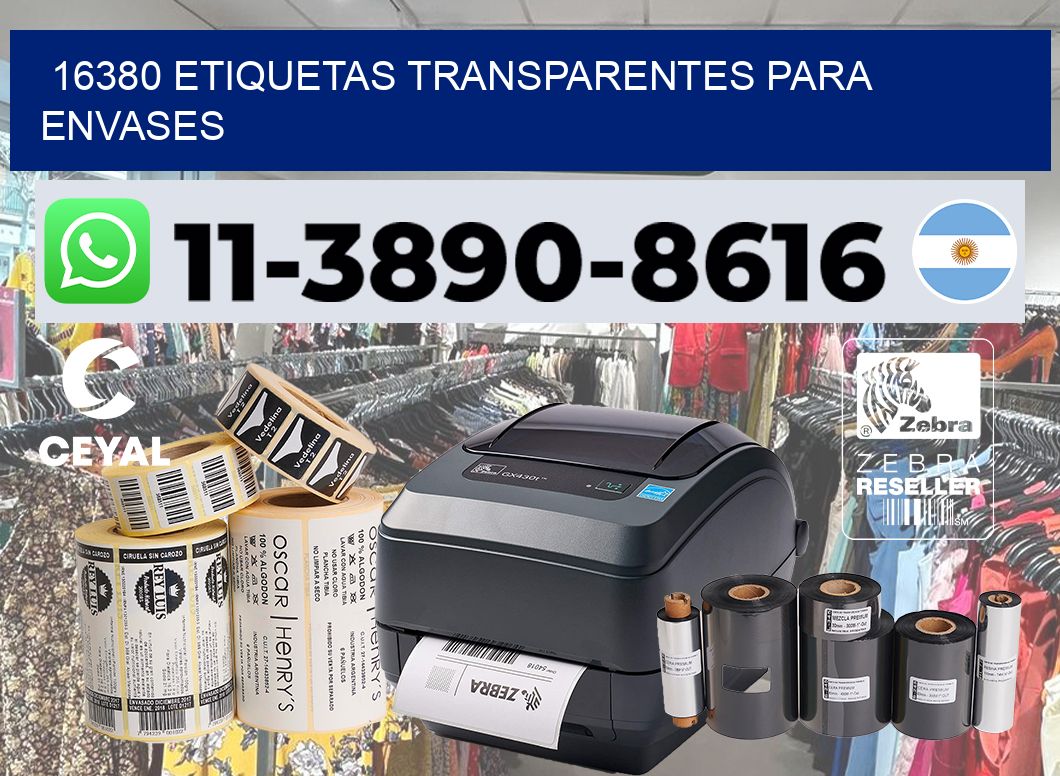16380 Etiquetas transparentes para envases