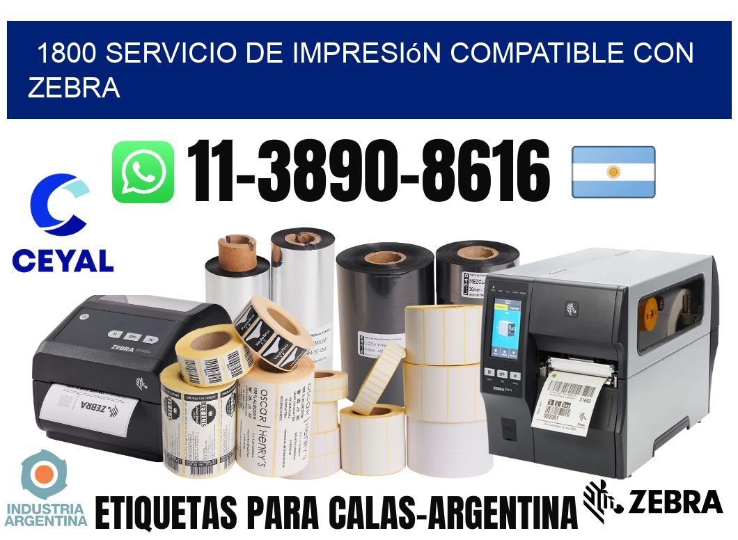 1800 Servicio de impresión compatible con Zebra