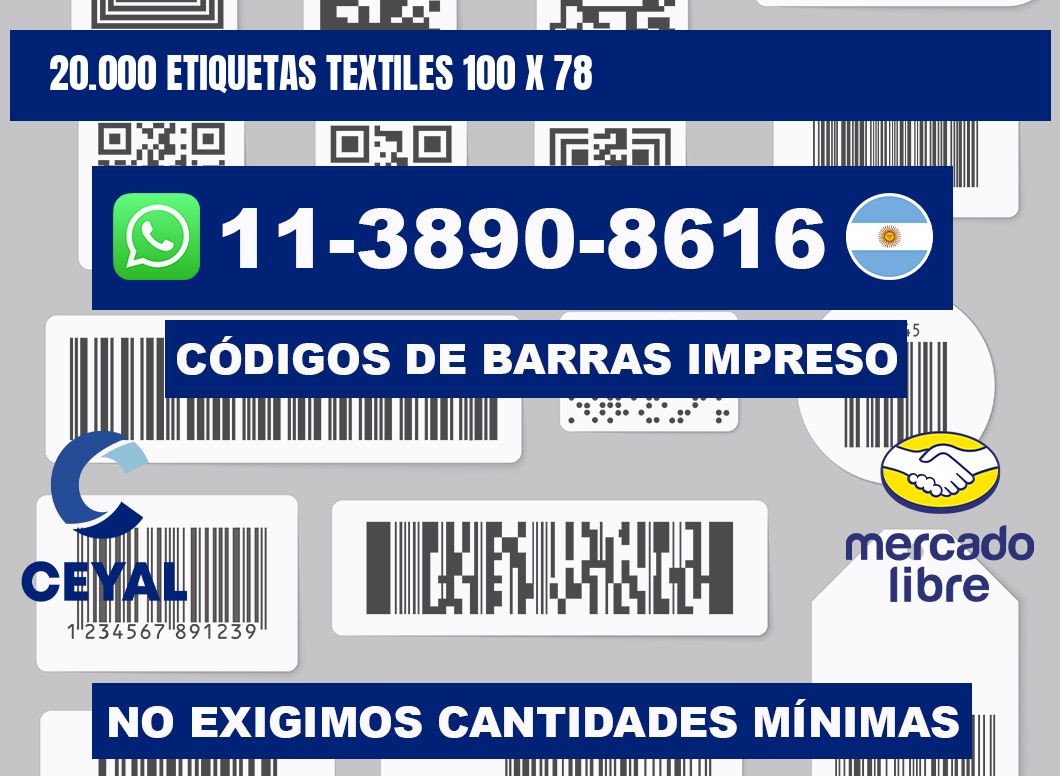 20.000 ETIQUETAS TEXTILES 100 x 78