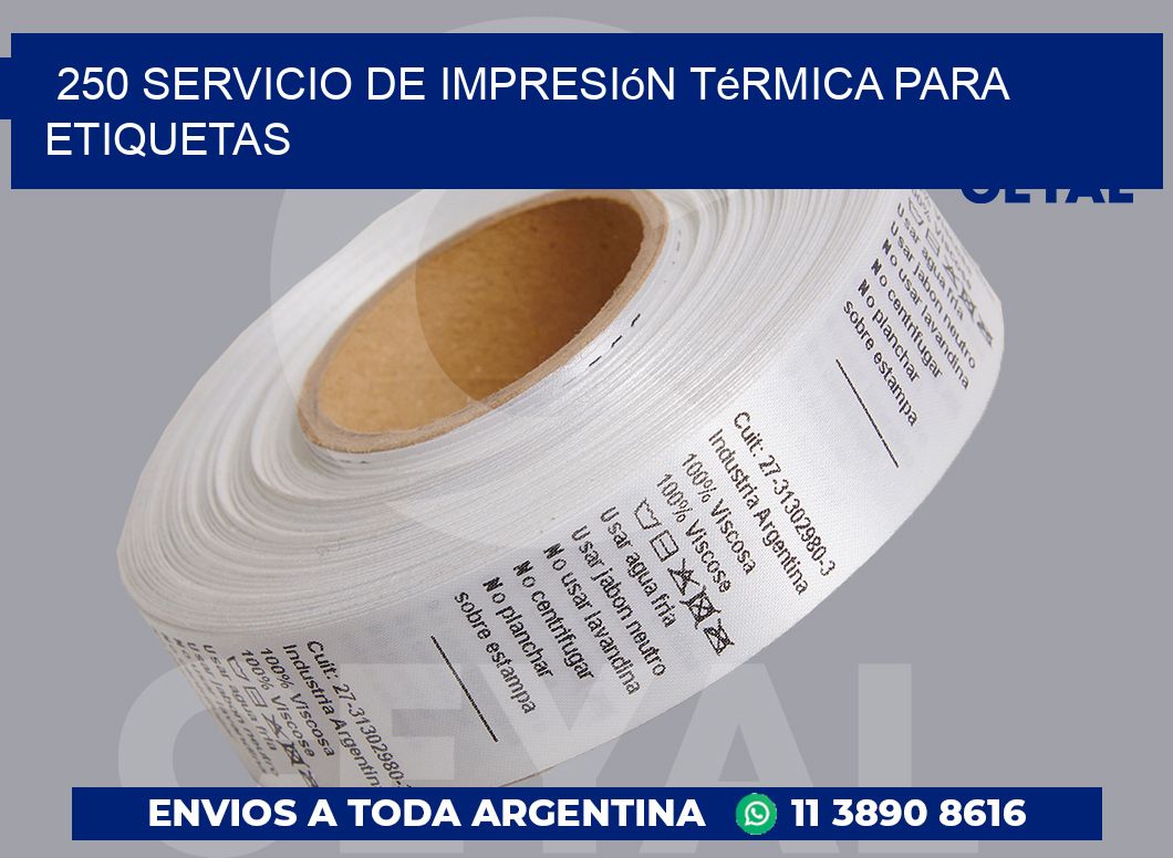 250 Servicio de impresión térmica para etiquetas