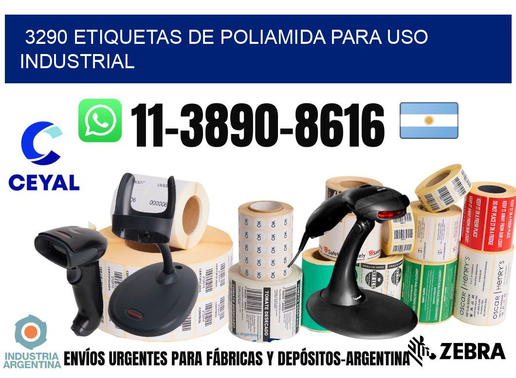 3290 Etiquetas de poliamida para uso industrial