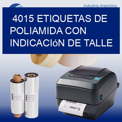 4015 Etiquetas de poliamida con indicación de talle