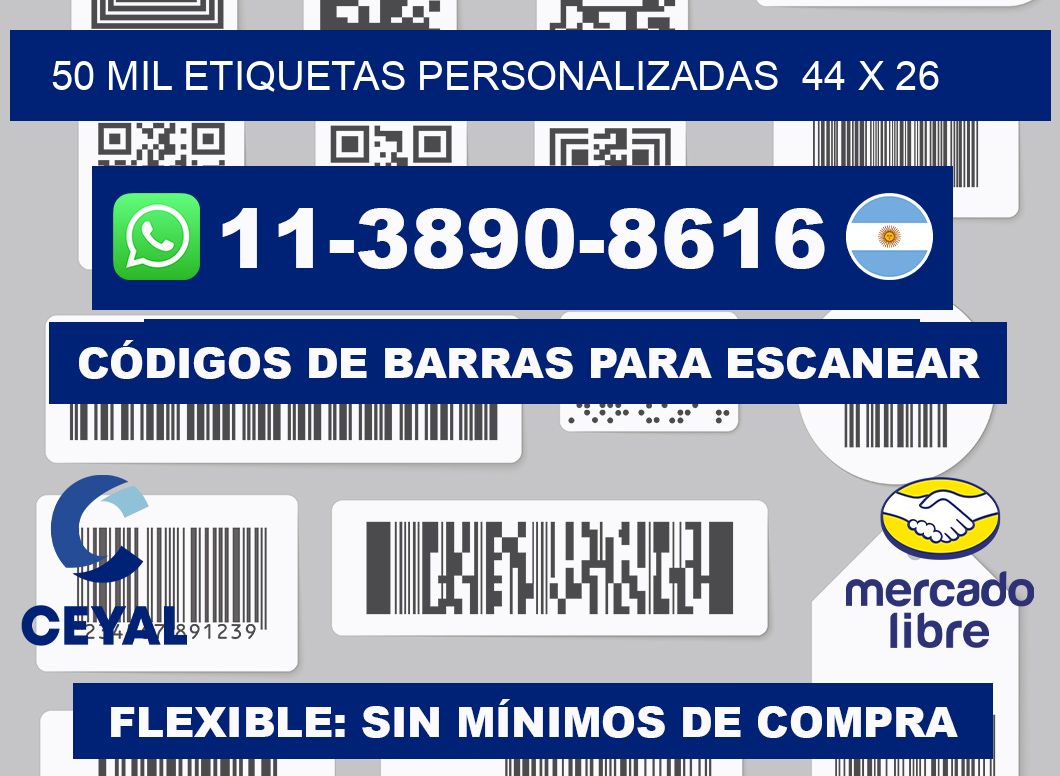 50 mil etiquetas personalizadas  44 x 26