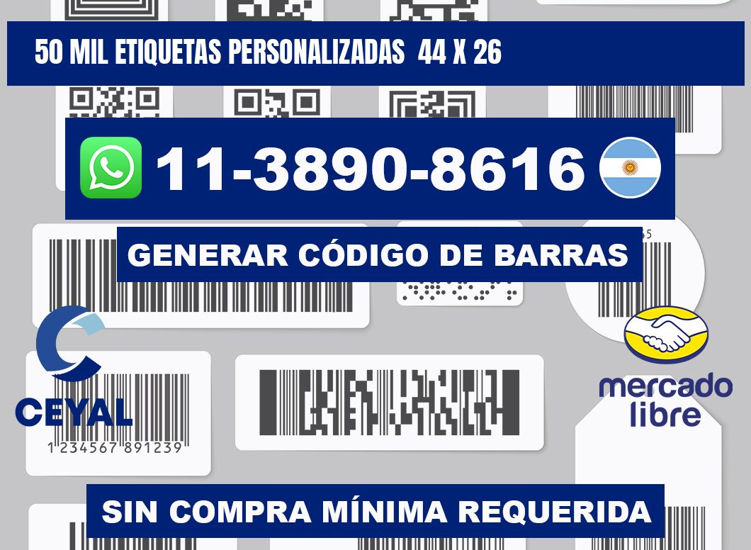 50 mil etiquetas personalizadas  44 x 26