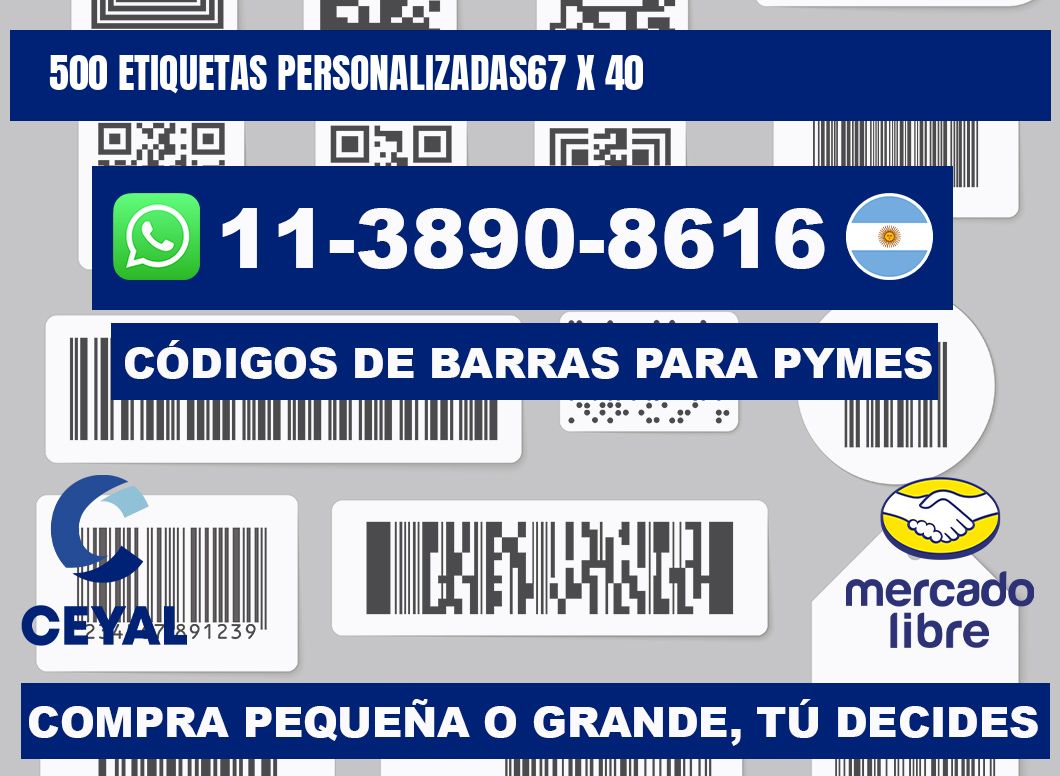 500 ETIQUETAS PERSONALIZADAS67 x 40