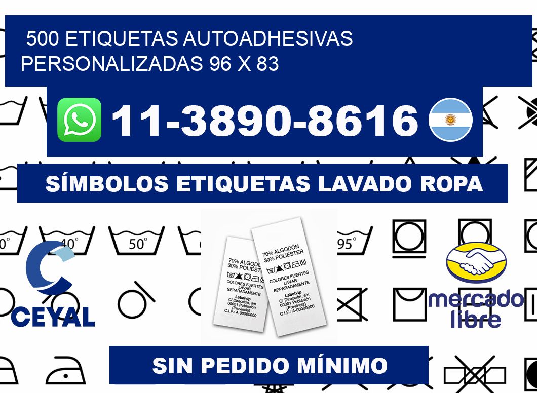 500 Etiquetas autoadhesivas personalizadas 96 x 83