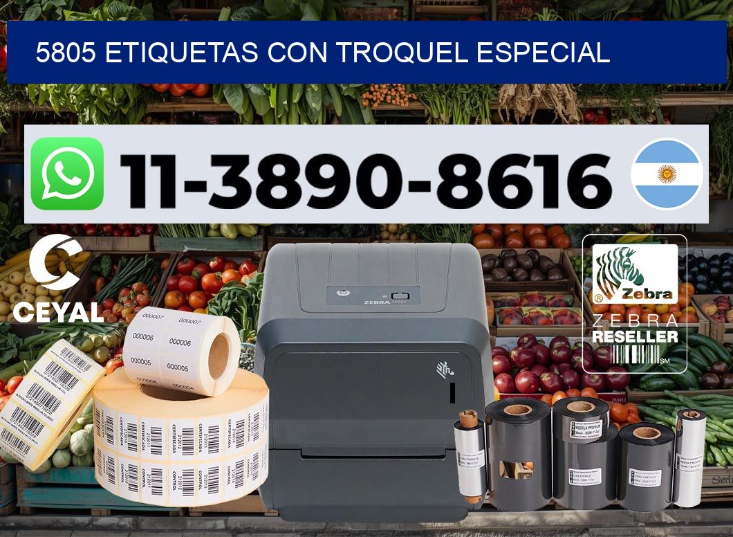 5805 Etiquetas con troquel especial