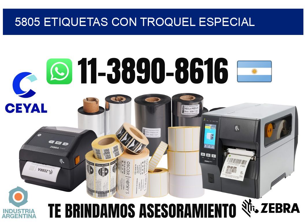 5805 Etiquetas con troquel especial