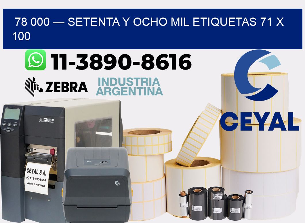 78 000 — setenta y ocho mil etiquetas 71 x 100