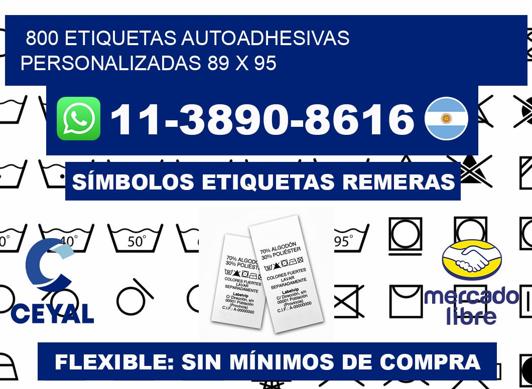 800 Etiquetas autoadhesivas personalizadas 89 x 95