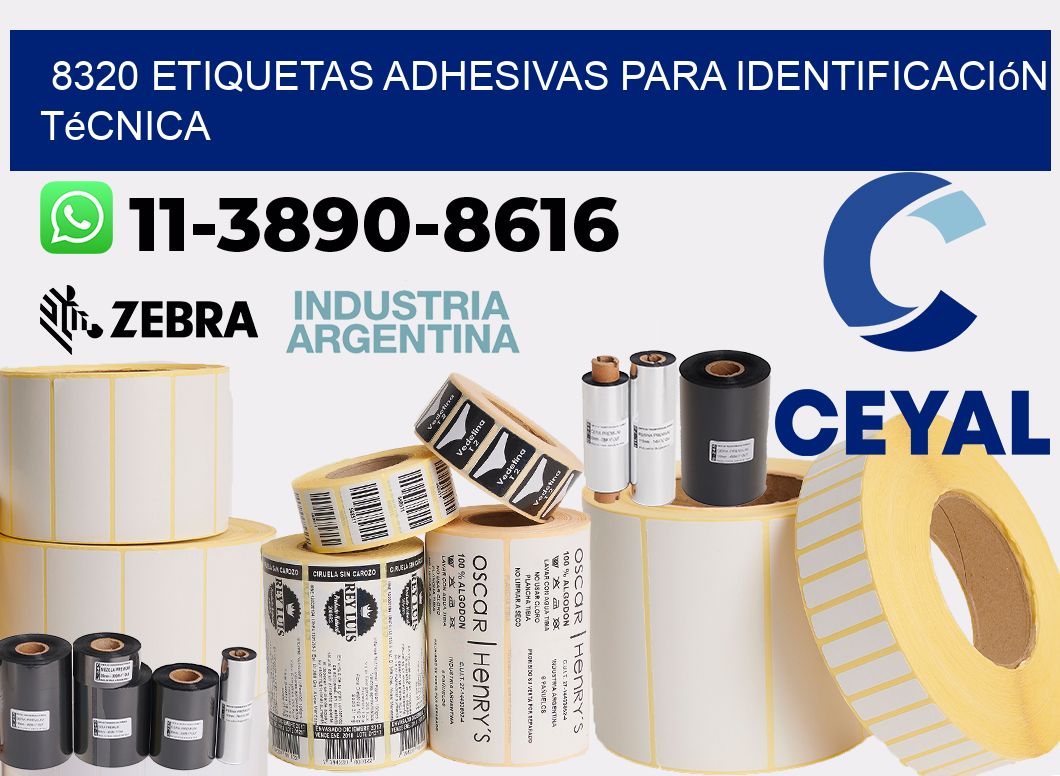 8320 Etiquetas adhesivas para identificación técnica