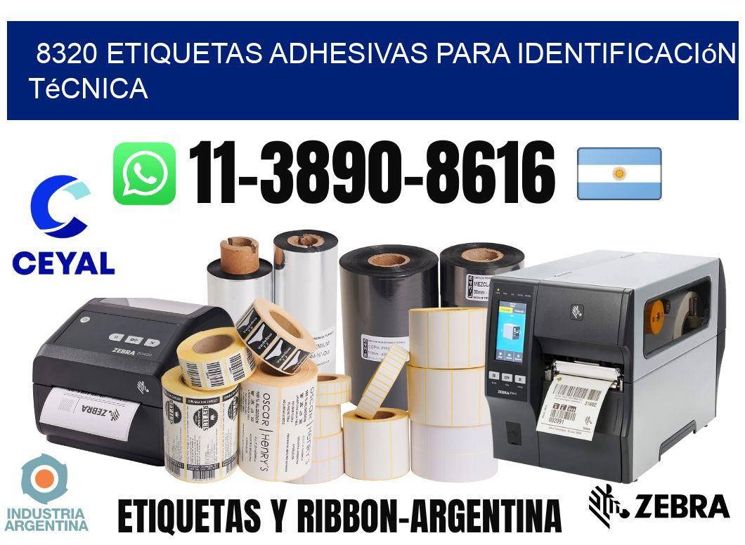 8320 Etiquetas adhesivas para identificación técnica