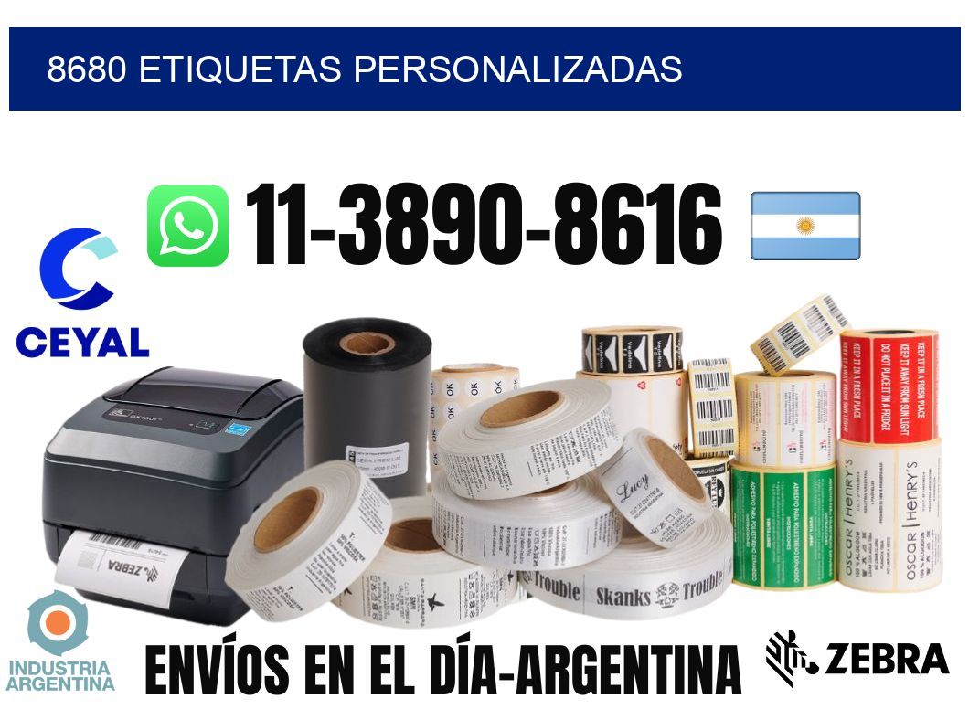 8680 etiquetas personalizadas