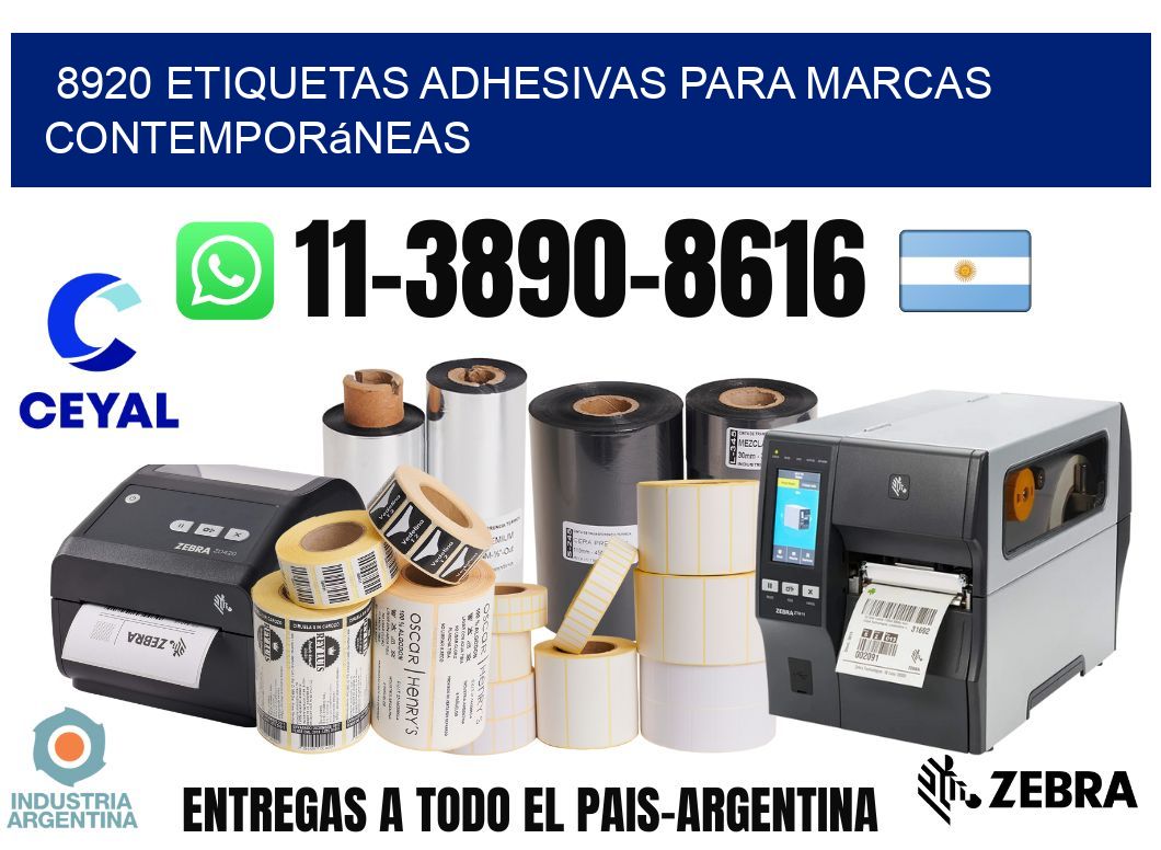 8920 Etiquetas adhesivas para marcas contemporáneas